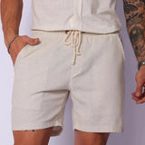 Bermudas de Lino Beige para Hombre