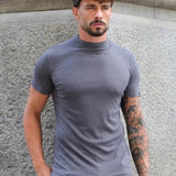 Camiseta Slim Cuello Medio Gris