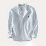 Camisa Masculina RL™ Cuello Padre – Lino con Algodón