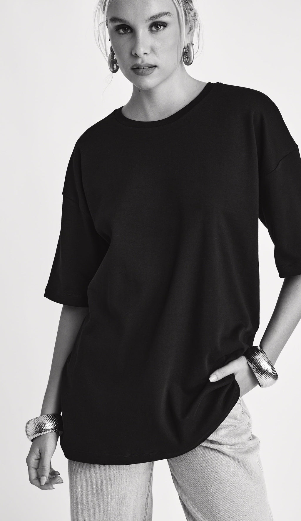 Camiseta de Algodón Egipcio Negra