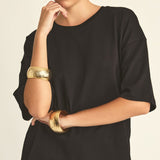 Camiseta de Algodón Egipcio Negra