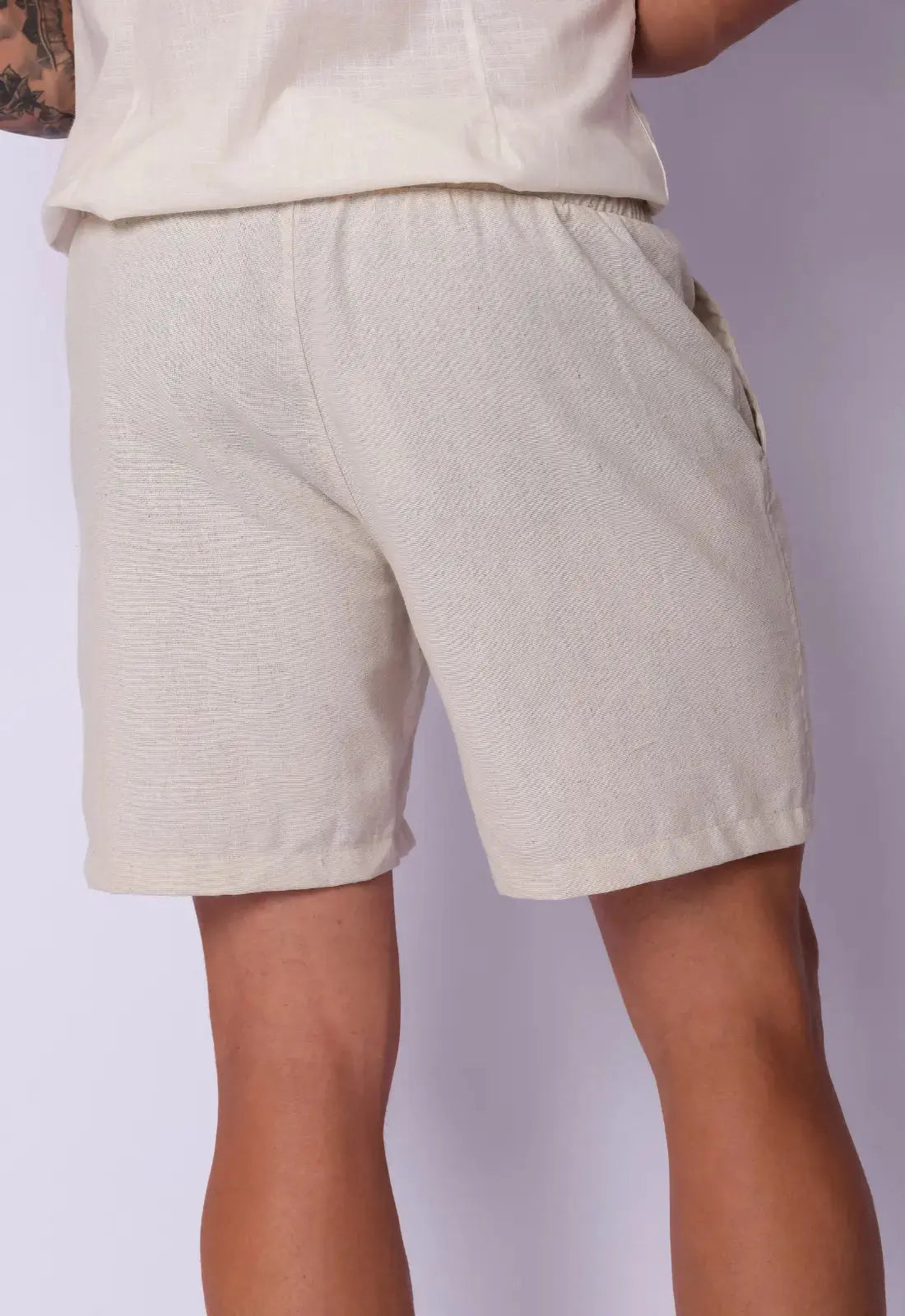 Bermudas de Lino Beige para Hombre
