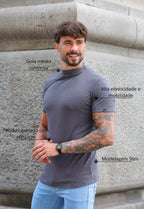 Camiseta Slim Cuello Medio Gris