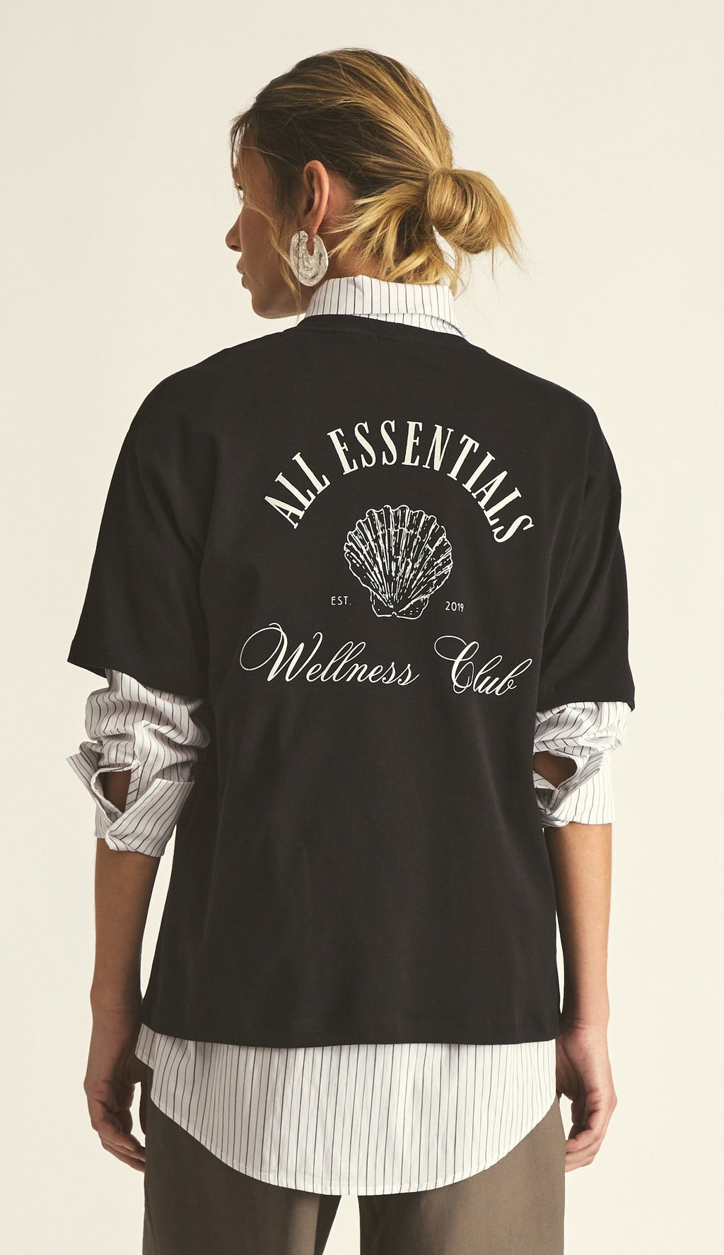 Camiseta de Algodón Egipcio Negra