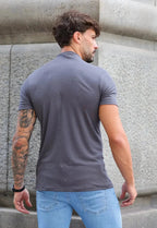 Camiseta Slim Cuello Medio Gris
