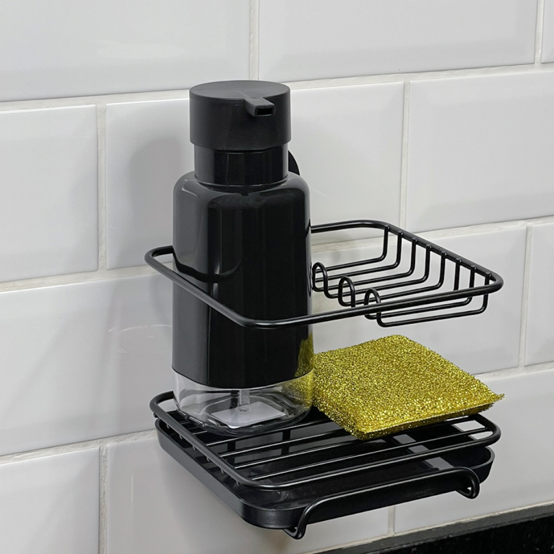 Dispensador de Detergente Premium 500ml Negro Cerrado