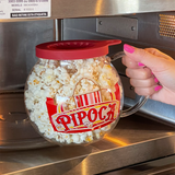 Pipoquera de microondas de vidrio con tapa roja 1,8 litros