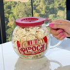 Pipoquera de microondas de vidrio con tapa roja 1,8 litros