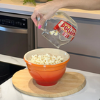 Pipoquera de microondas de vidrio con tapa roja 1,8 litros