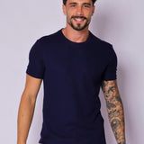 Camiseta de Hombre de Tricot Azul Marino