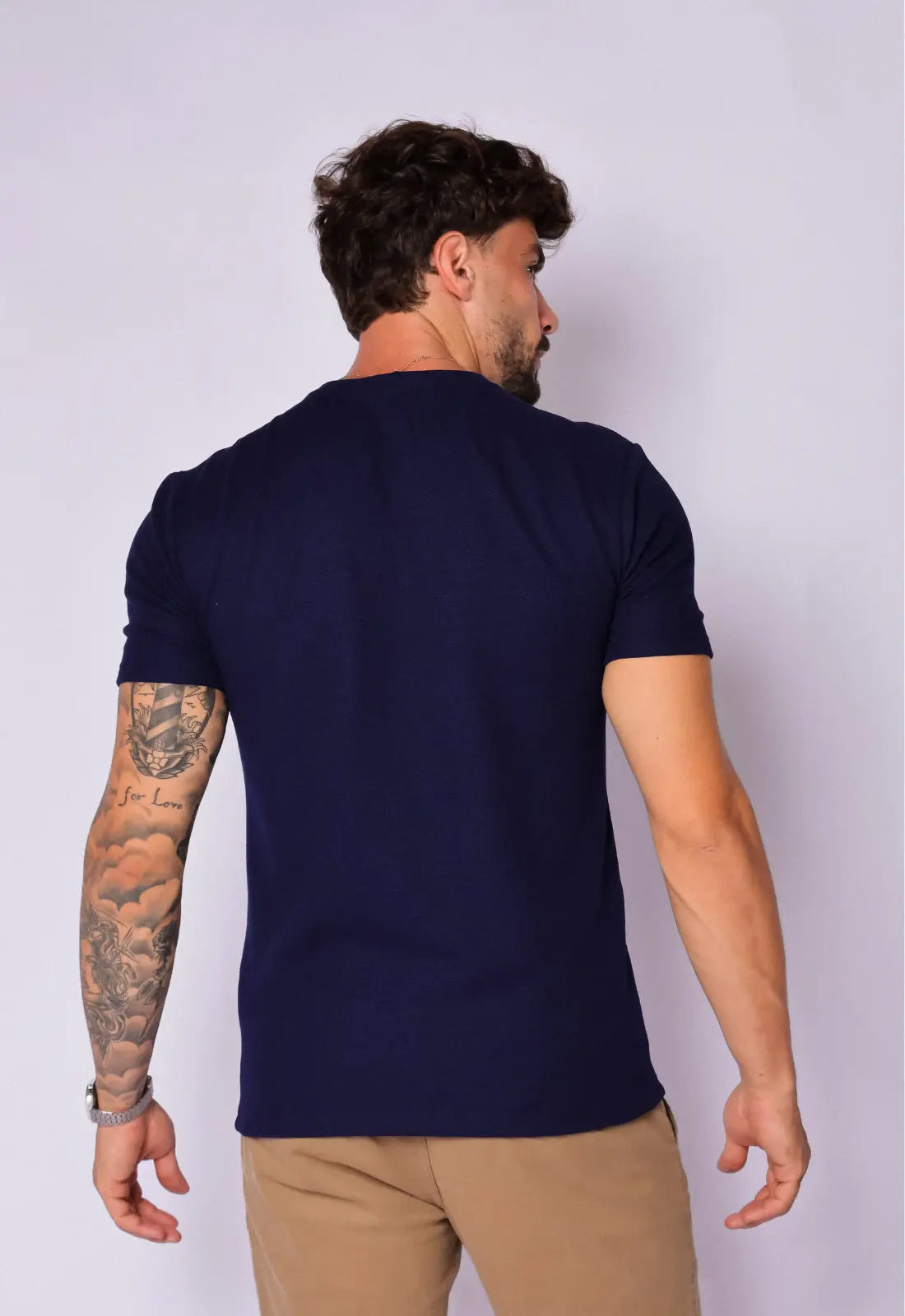Camiseta de Hombre de Tricot Azul Marino