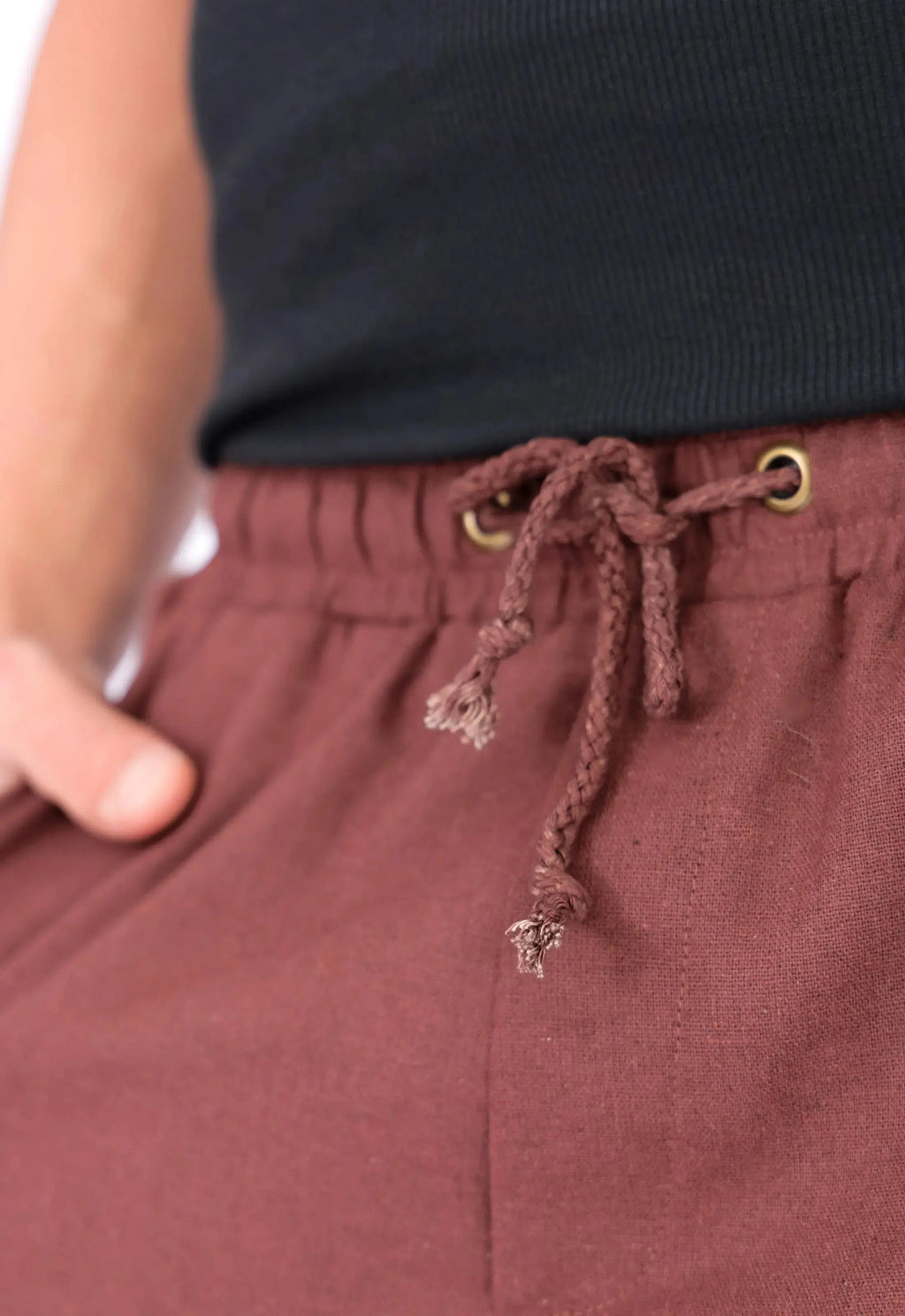 Shorts de Lino para Hombre Marrón