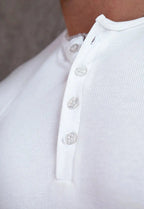 Camiseta Henley Canalé Blanca