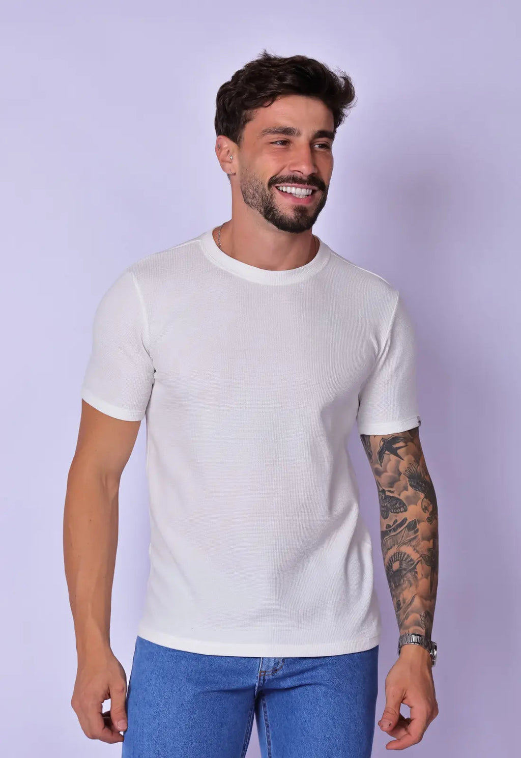 Camiseta de Hombre de Tricot Blanca