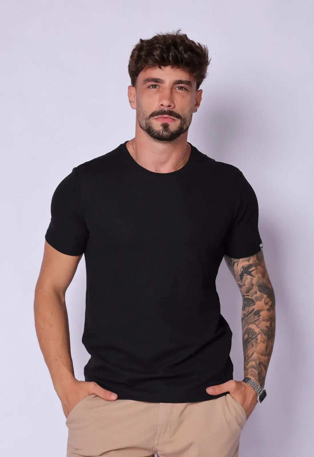Camiseta de Hombre de Tricot Negra