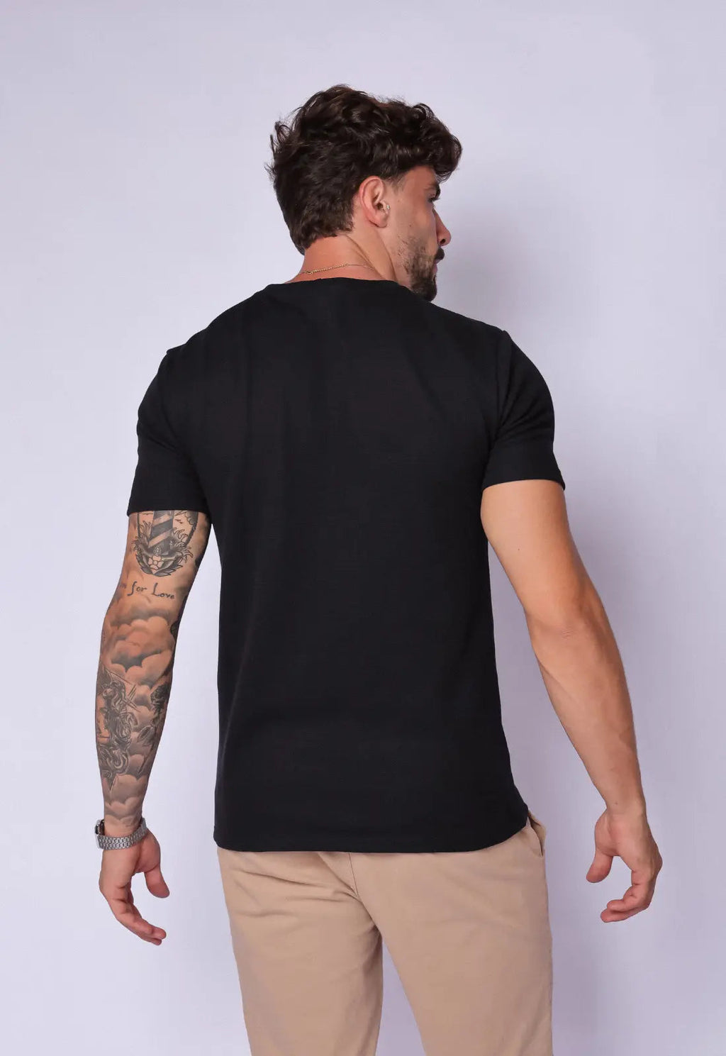 Camiseta de Hombre de Tricot Negra