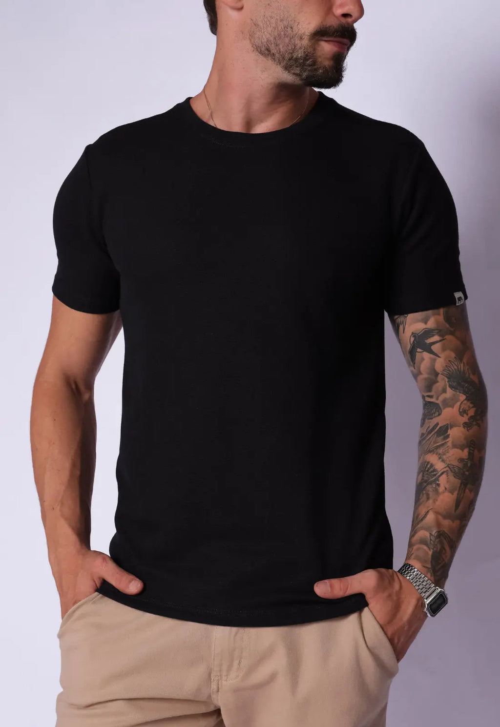 Camiseta de Hombre de Tricot Negra
