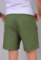 Shorts de lino verde para hombre