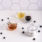 Azucarera de Cristal de Plomo con Cuchara y Detalles en Forma de Corazón