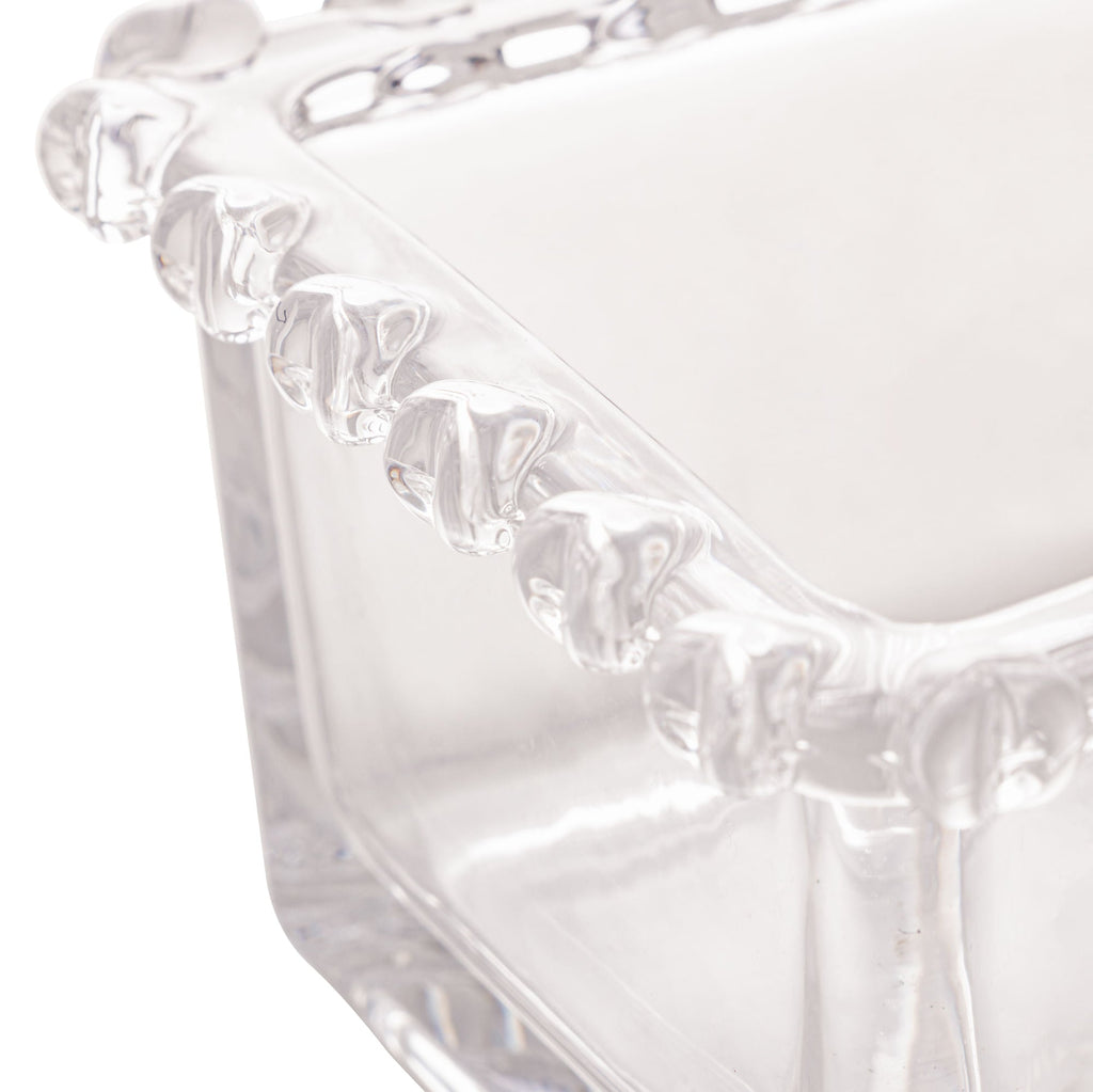 Tazón Cuadrado de Cristal Transparente Corazón Perla 8,5cm