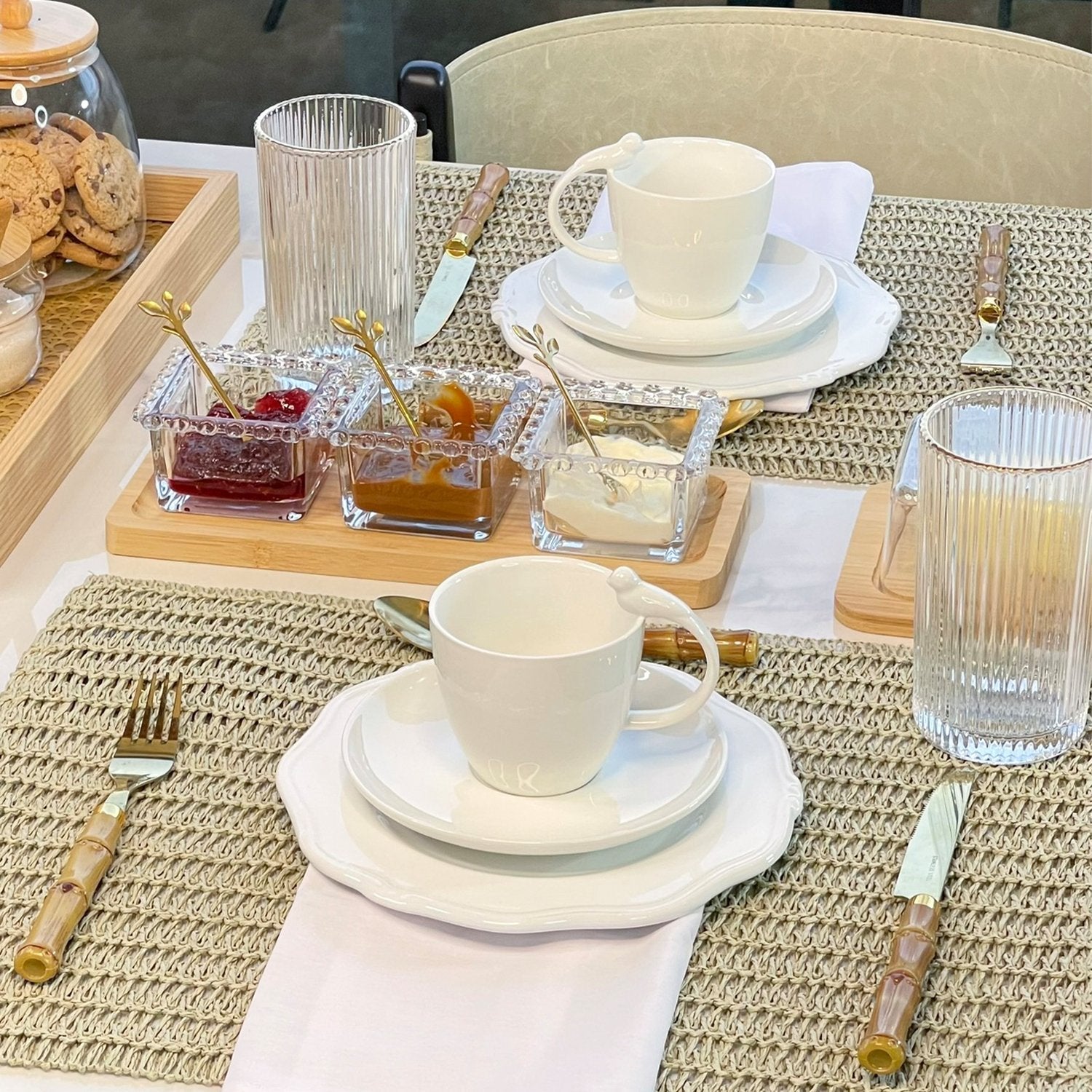 Tazón Cuadrado de Cristal Transparente Corazón Perla 8,5cm