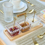 Tazón Cuadrado de Cristal Transparente Corazón Perla 8,5cm