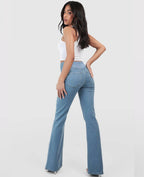 Pantalón Jeans de Cintura Alta Cruzada [PANTALÓN EFECTO VIENTRE PLANO]