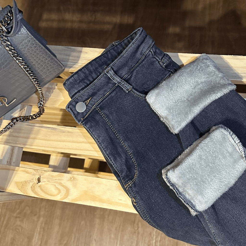 Damen Jeanshose mit Elastan Gefüttert + Thermo Strümpfe MännerRaum
