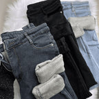 Damen Jeanshose mit Elastan Gefüttert + Thermo Strümpfe MännerRaum