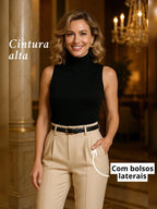 Pantalón Jogger Zanahoria en Sastrería con Cinturón