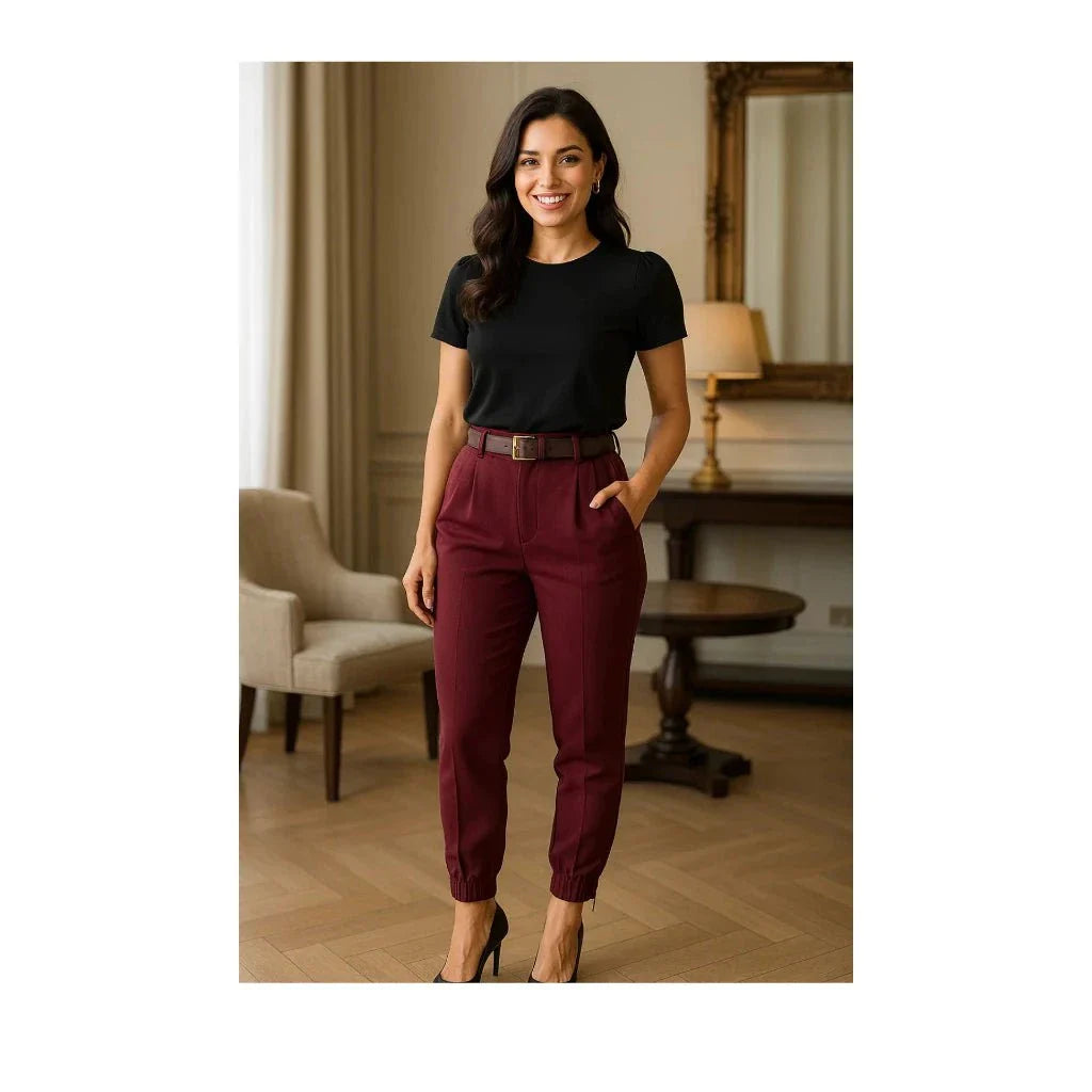 Pantalón Jogger Zanahoria en Sastrería con Cinturón