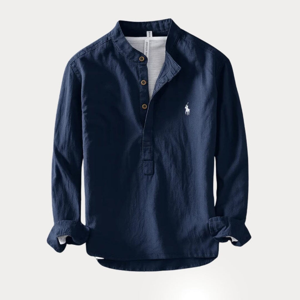 Camisa Masculina RL™ Cuello Padre – Lino con Algodón