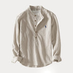 Camisa Masculina RL™ Cuello Padre – Lino con Algodón