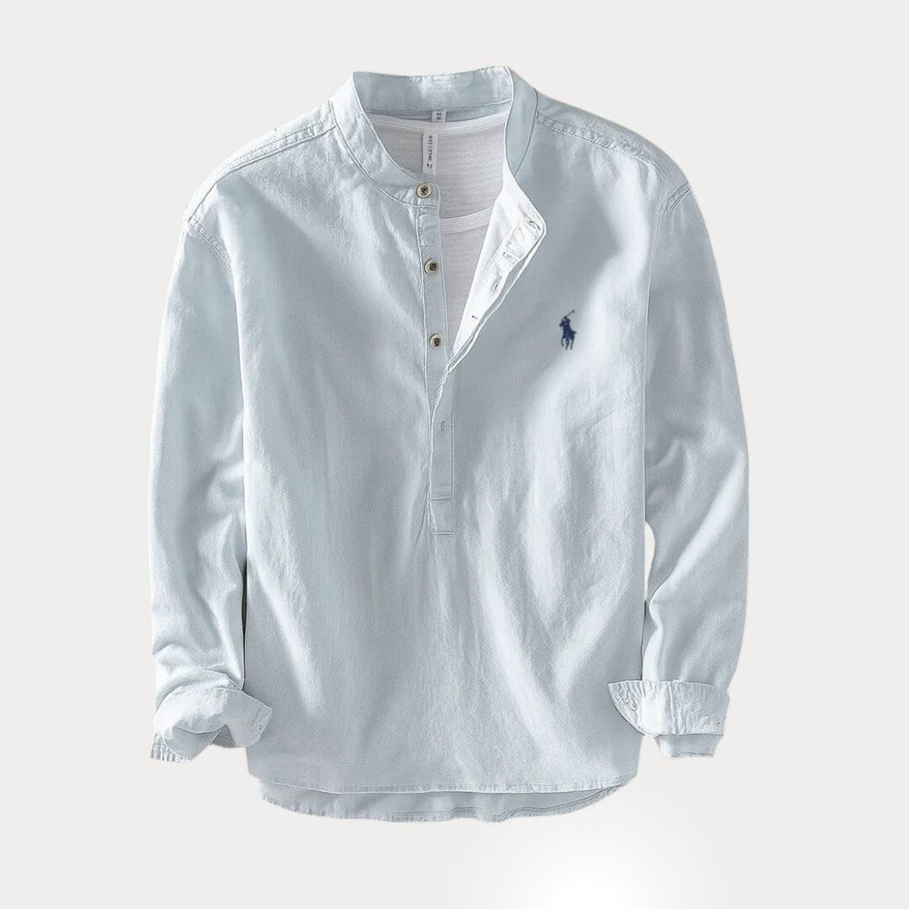 Camisa Masculina RL™ Cuello Padre – Lino con Algodón