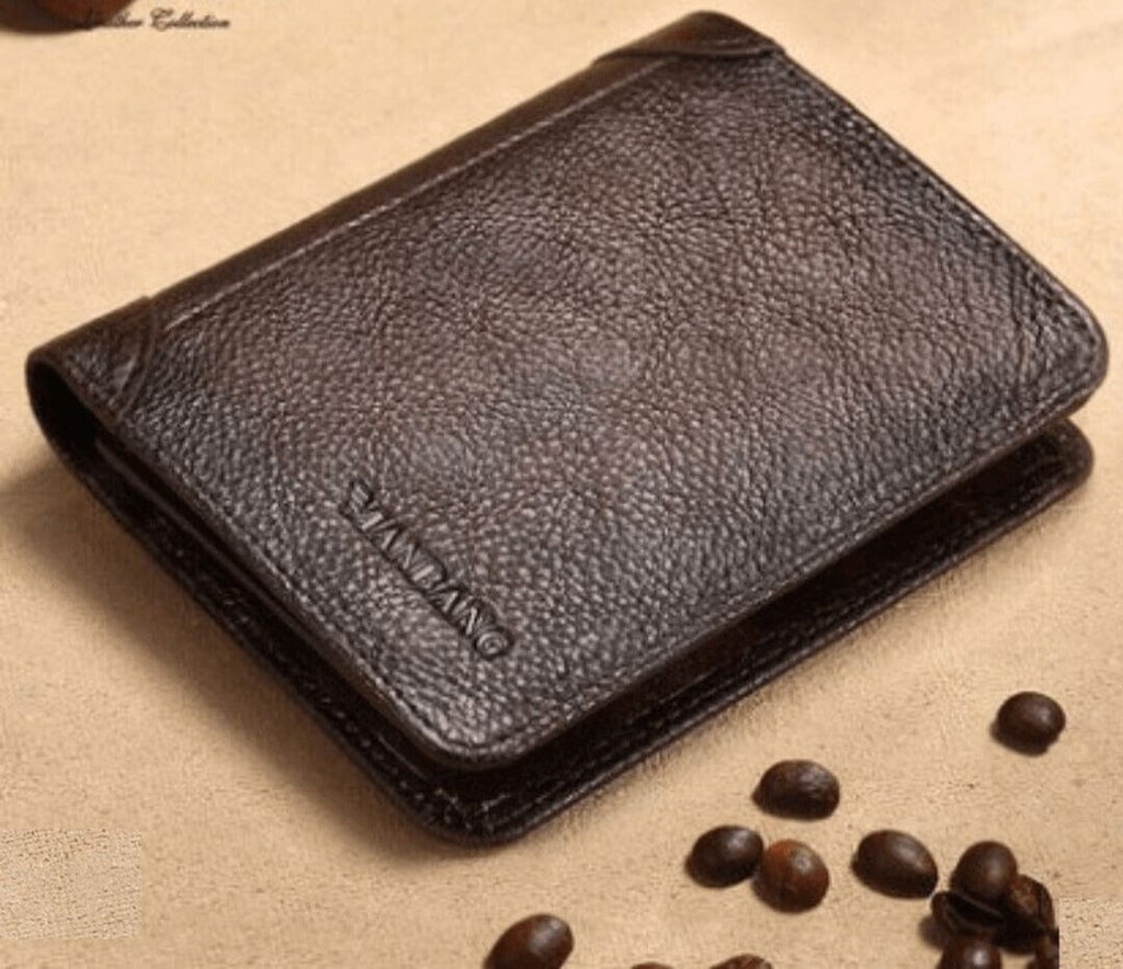 Cartera de Cuero ManBang™ con Protección RFID Antirrobo Masculina