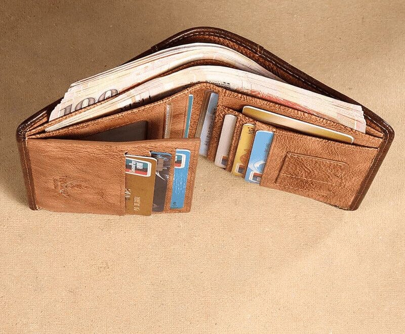 Herren Lederbrieftasche mit RFID-Diebstahlschutz MännerRaum