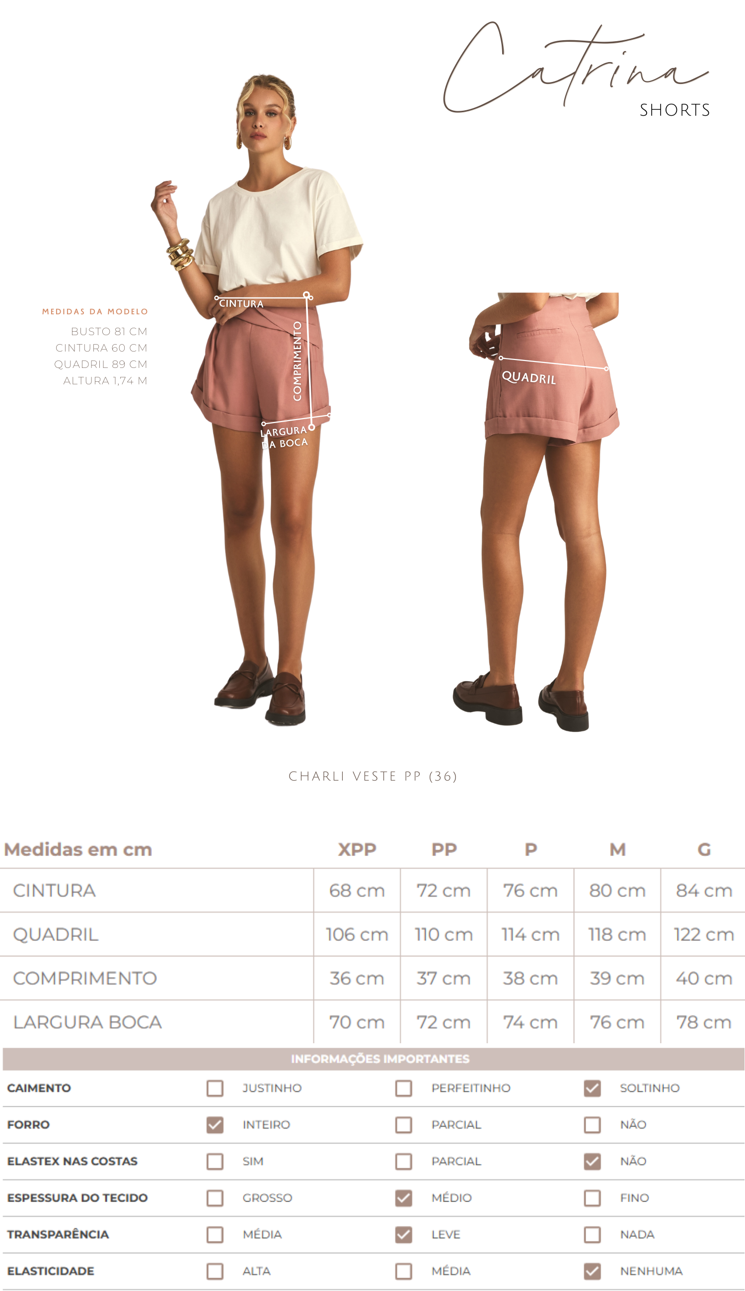 Shorts color blanco marfil