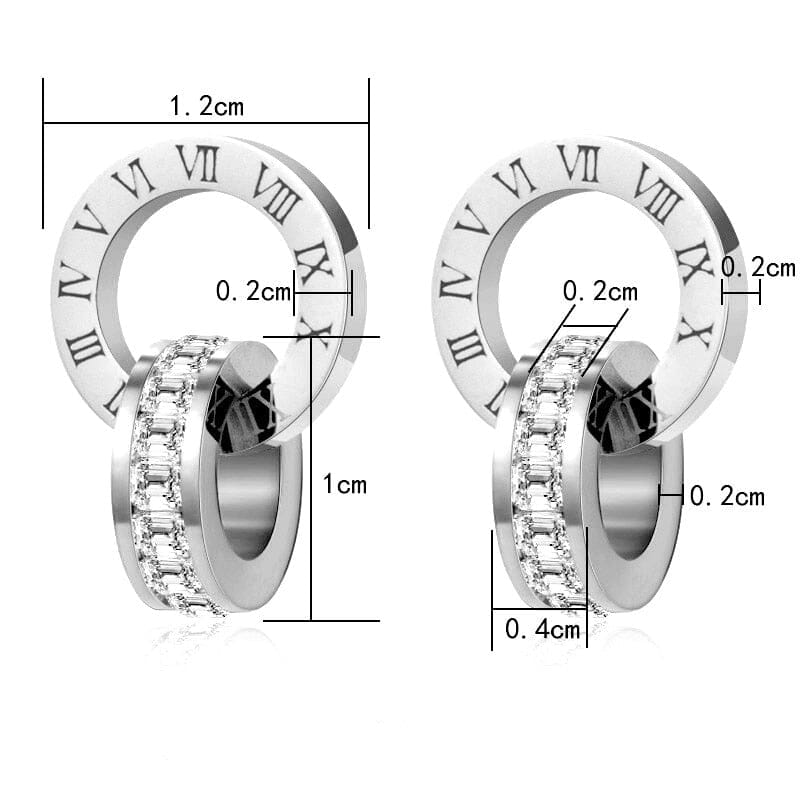 Conjunto Collar y Pendientes Números Romanos