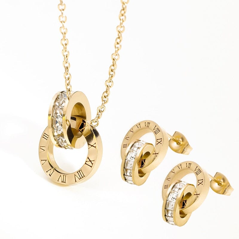 Conjunto Collar y Pendientes Números Romanos