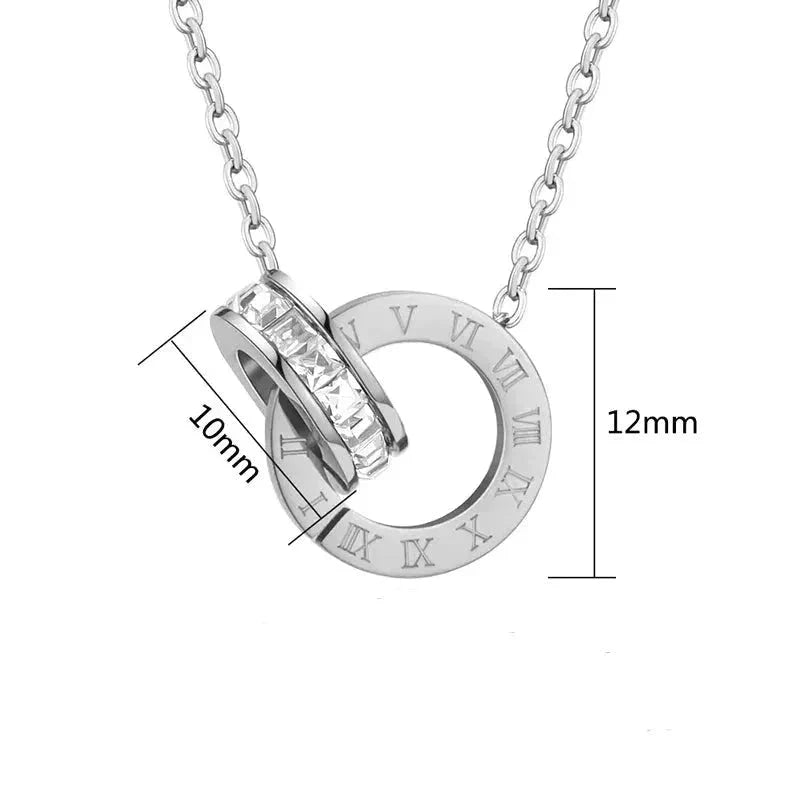 Conjunto Collar y Pendientes Números Romanos