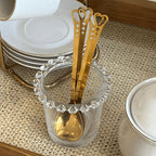 Vaso de Cristal de Plomo para Cubiertos con Detalles en Forma de Corazón