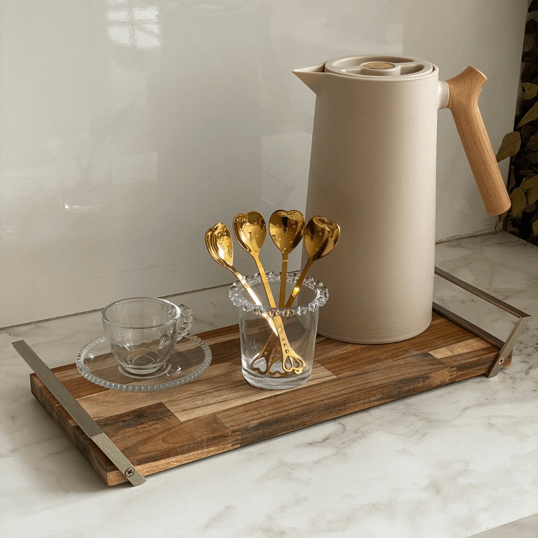 Vaso de Cristal de Plomo para Cubiertos con Detalles en Forma de Corazón