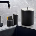 Dispensador para Detergente y Esponja Negro con Cromado