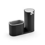 Dispensador para Detergente y Esponja Negro con Cromado
