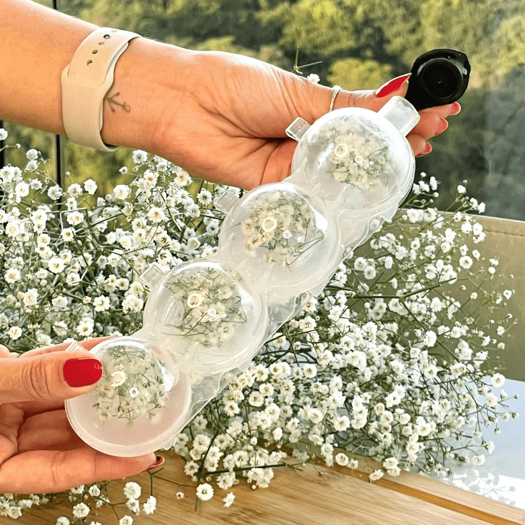 Molde de Plástico para Hielo 4 Cavidades Redondas 250ml