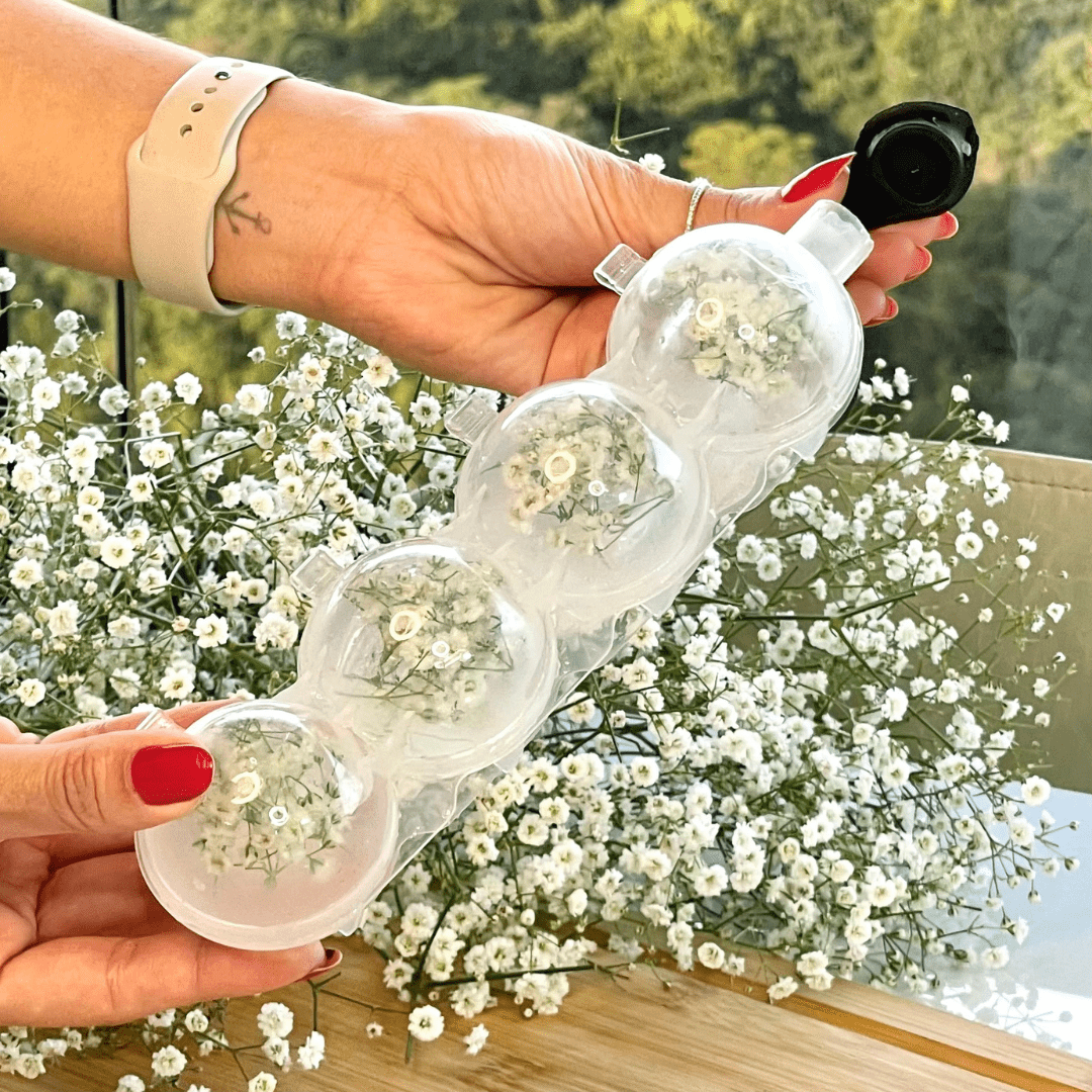 Molde de Plástico para Hielo 4 Cavidades Redondas 250ml