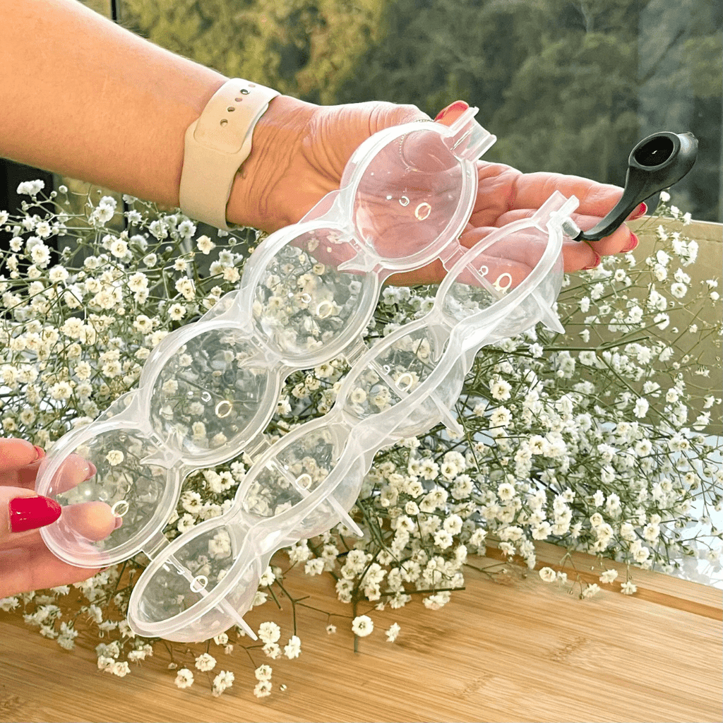 Molde de Plástico para Hielo 4 Cavidades Redondas 250ml
