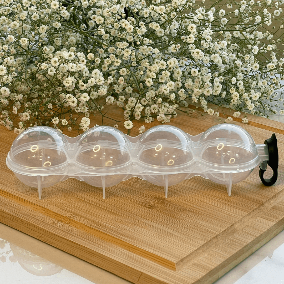 Molde de Plástico para Hielo 4 Cavidades Redondas 250ml