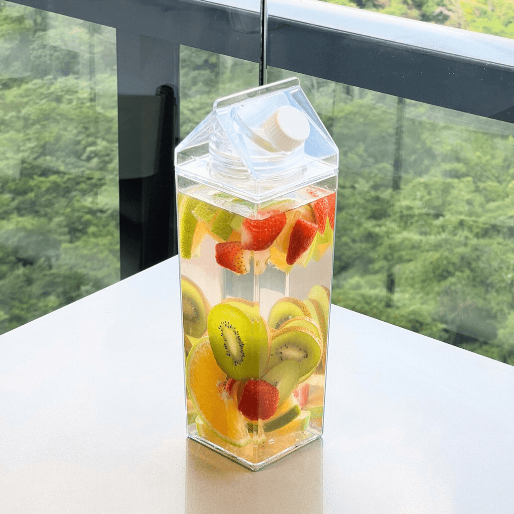 Botella Decorativa 1L Transparente para Organización de Bebidas