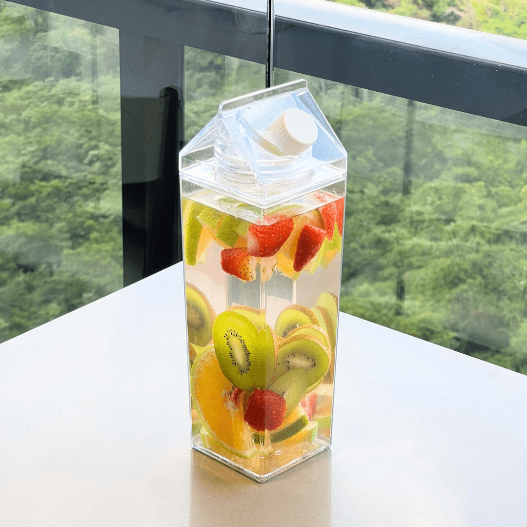 Botella Decorativa 1L Transparente para Organización de Bebidas